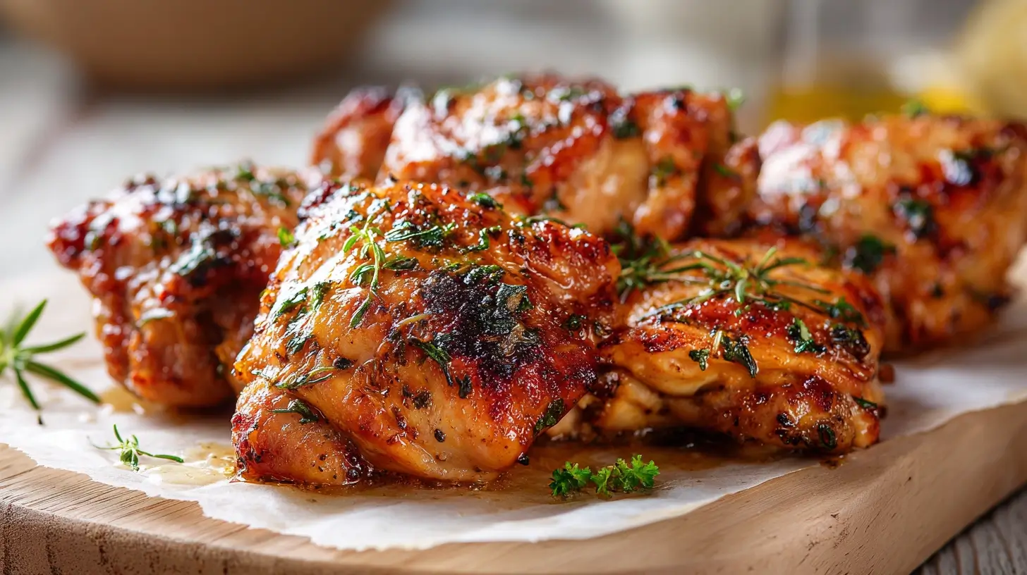 Square recipe image for Baked Boneless Skinless Chicken Thighs with simple seasoning