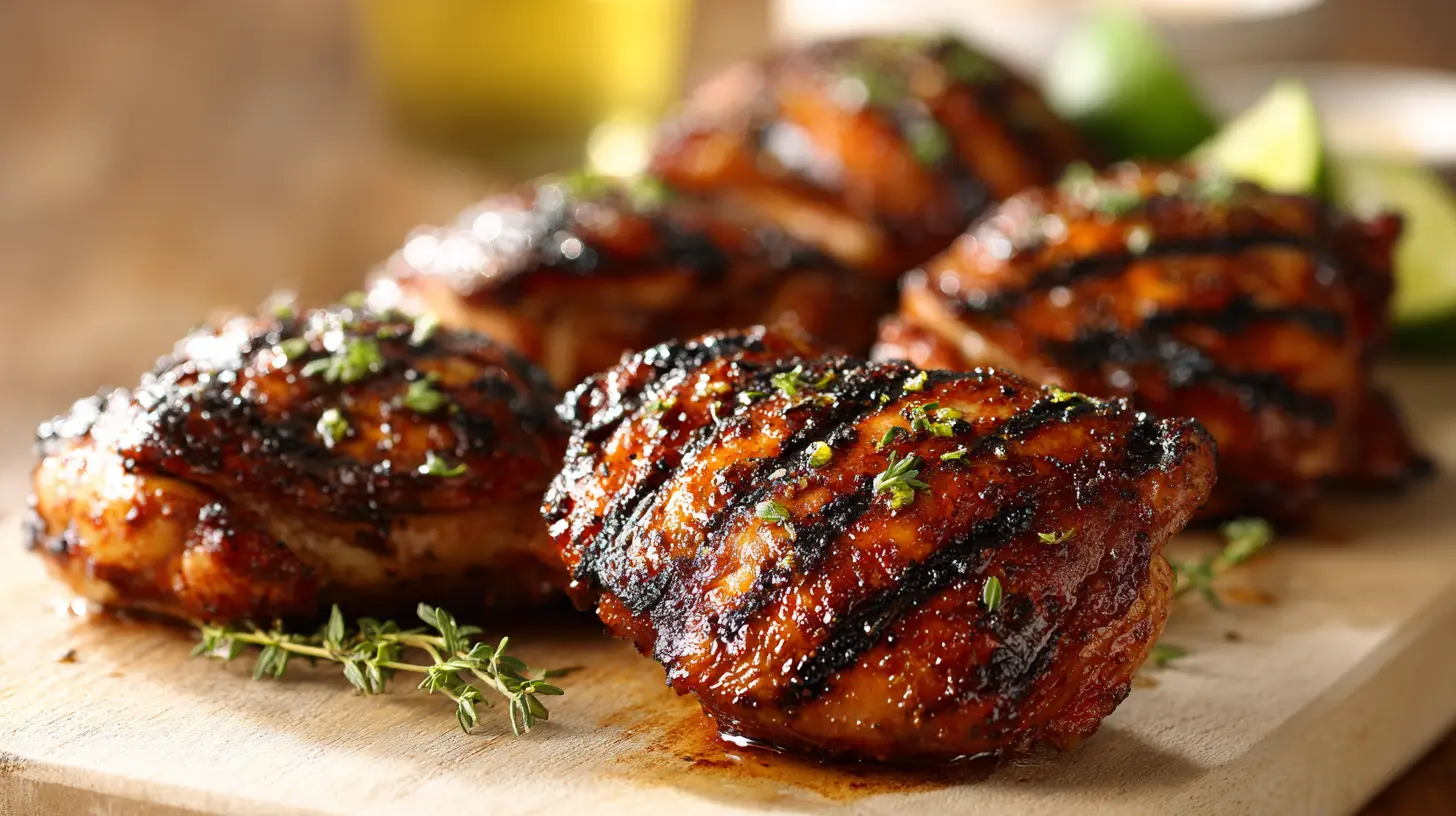 Discover the Ultimate Grilled Jerk Chicken Thighs for Irresistible Flavor! 1 Square recipe image for Grilled Jerk Chicken Thighs with smoky char and jerk crust