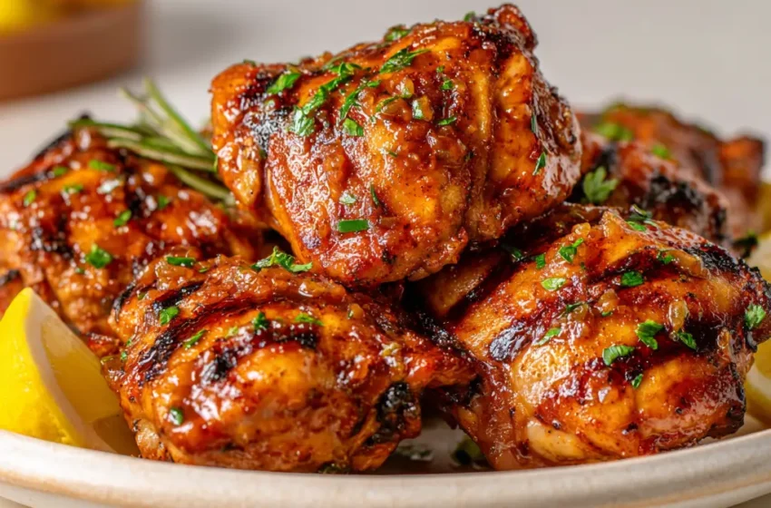 Easy Smoked Chicken Thighs with Spicy Peach Glaze in Just 30 Minutes! 4 Easy Smoked Chicken Thighs with Spicy Peach Glaze in Just 30 Minutes!