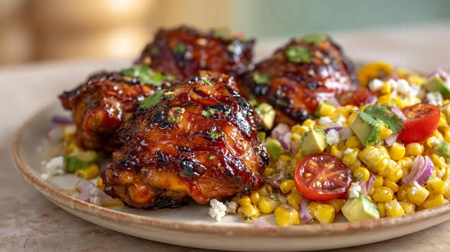 Irresistible BBQ Chicken Thighs with Corn Salad: A Flavor Explosion! 1 Square recipe image for BBQ chicken thighs with grilled corn salad