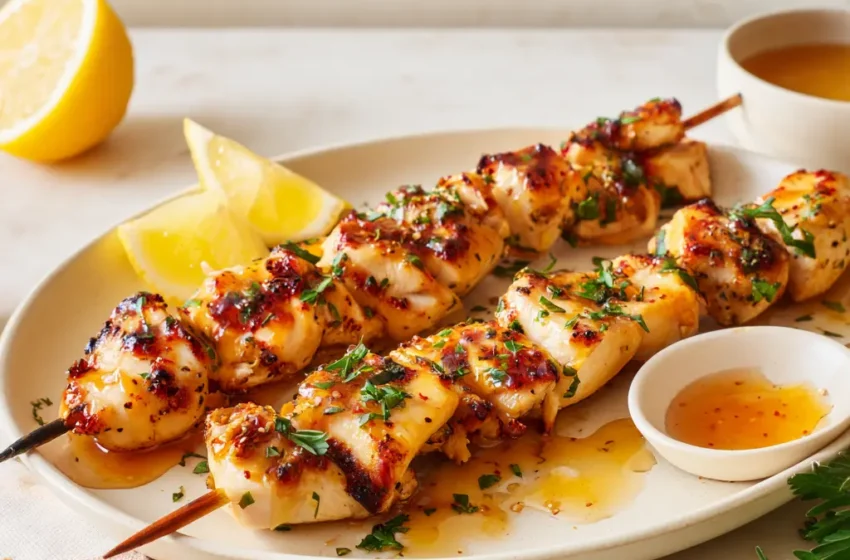  Discover the Ultimate Hot Honey Lemon Pepper Chicken Skewers Recipe!